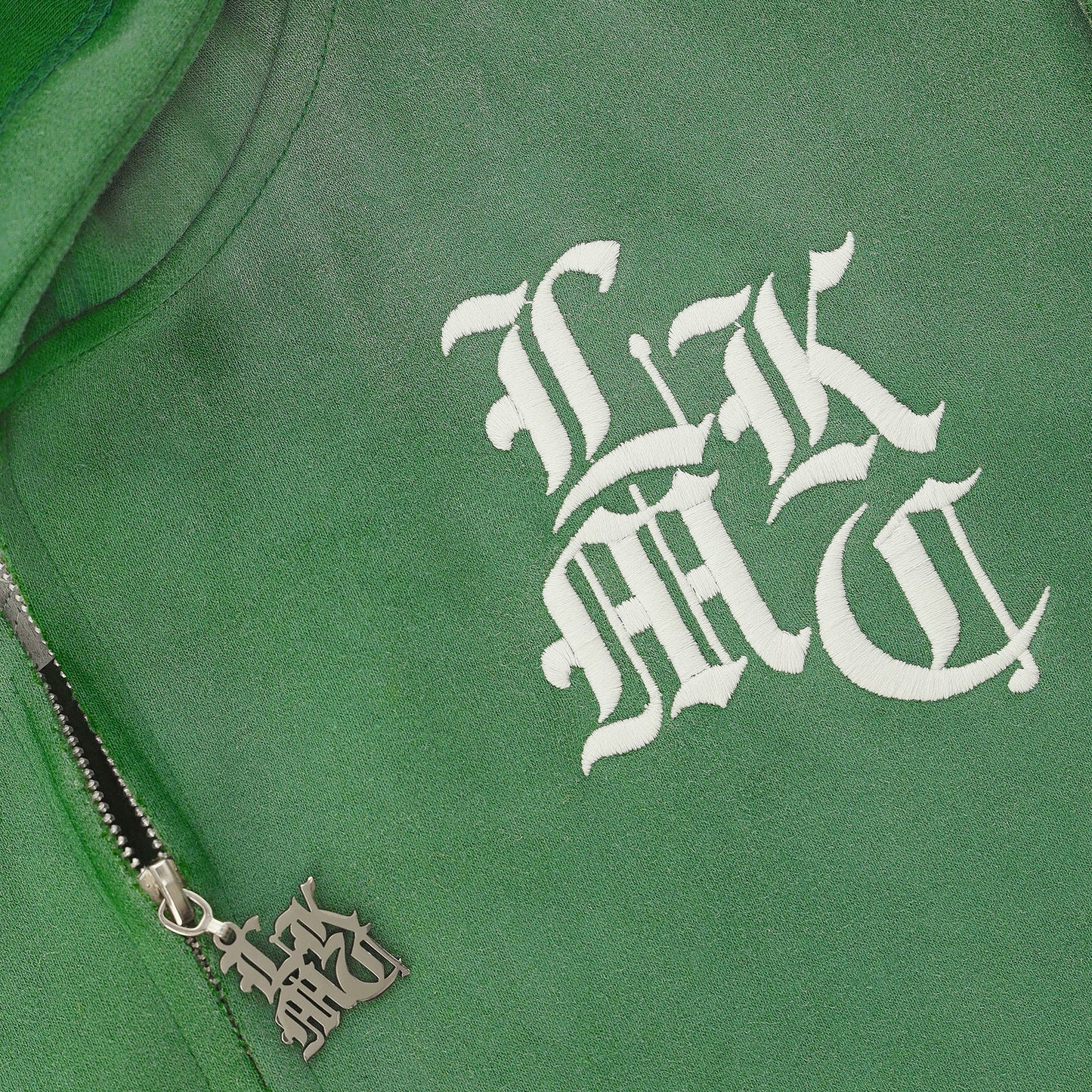 LUKAMACHAIN Distressed Zip Hoodie Green (limited edition)