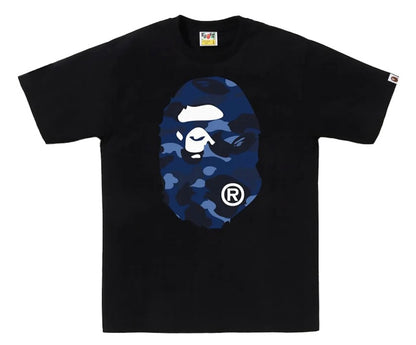 BAPE Color Camo Big Ape Head Tee Black/Navy