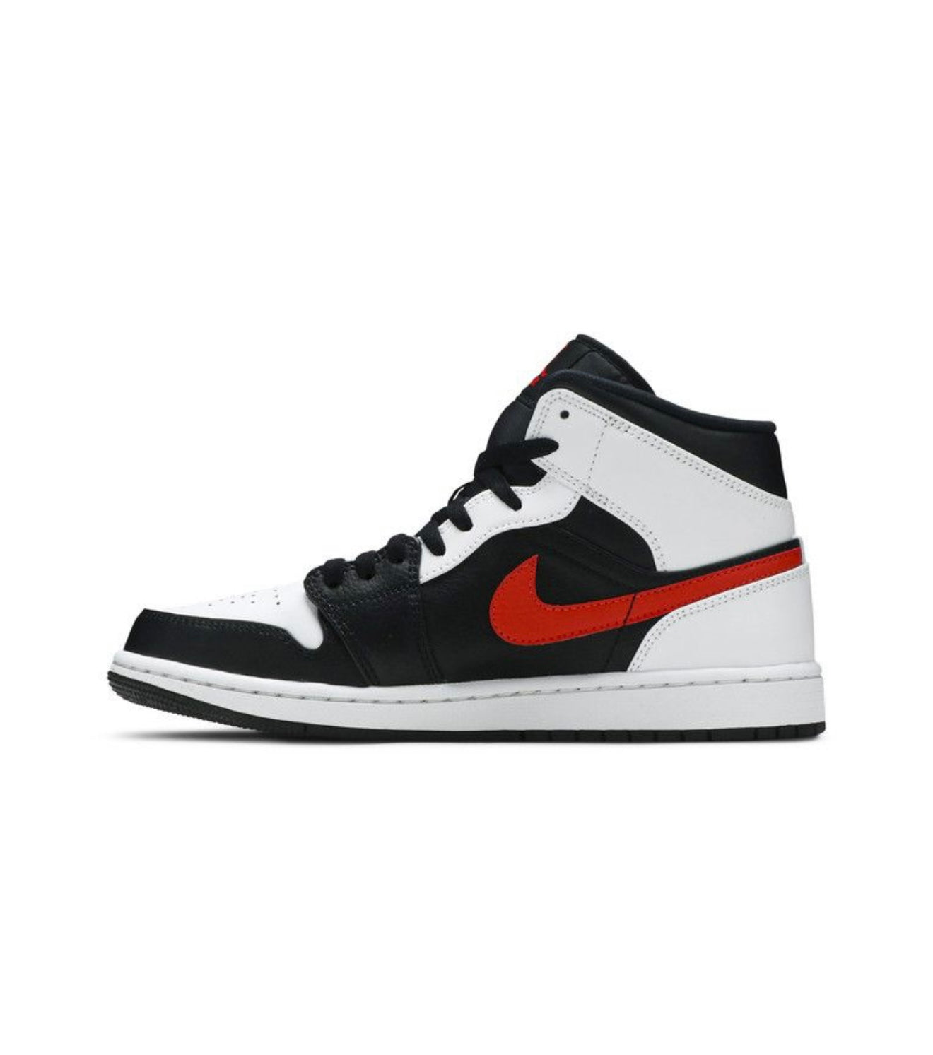 nike air jordan 1 mid shoes black white chile red