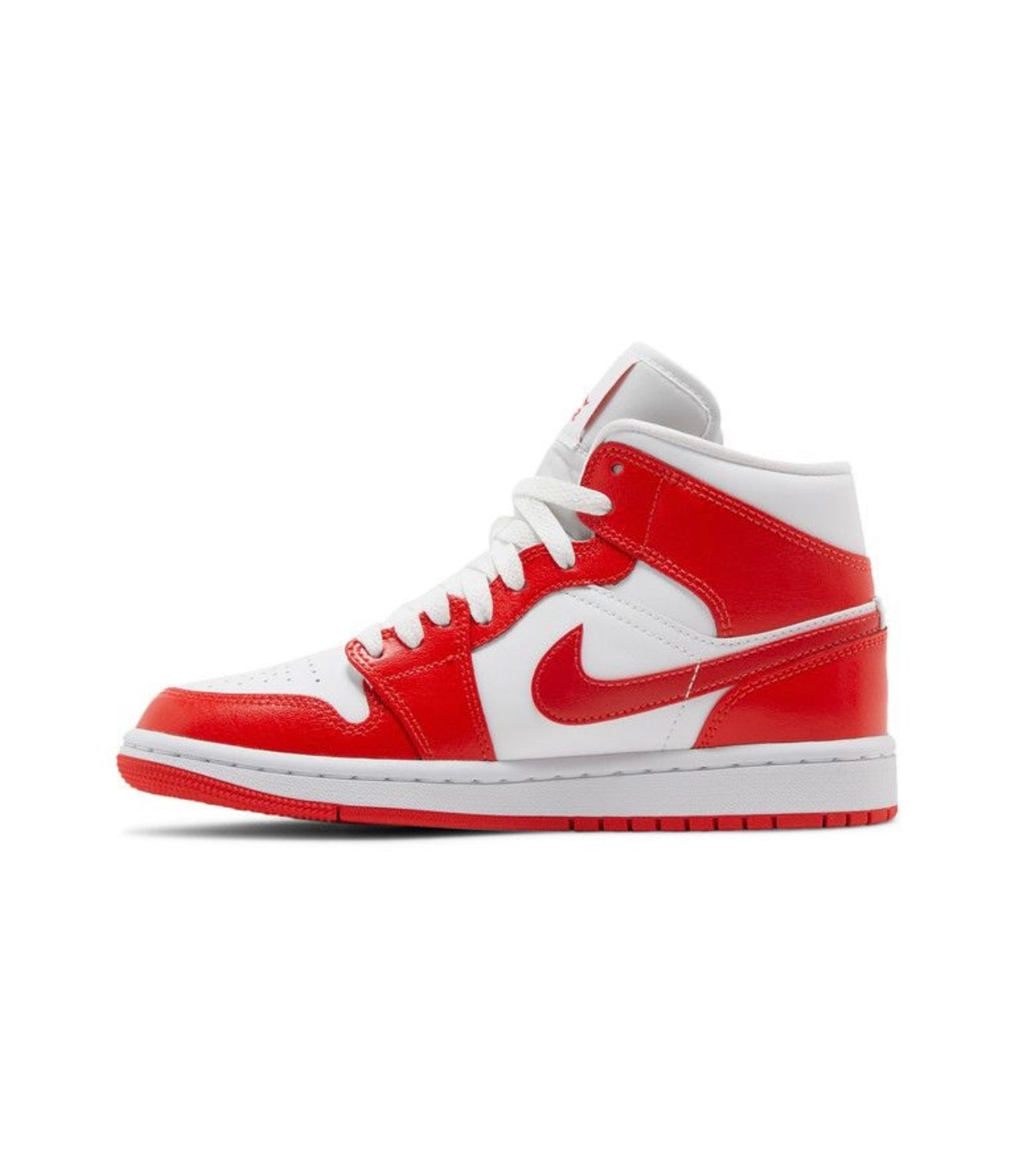 air jordan 1 mid white & habanero red