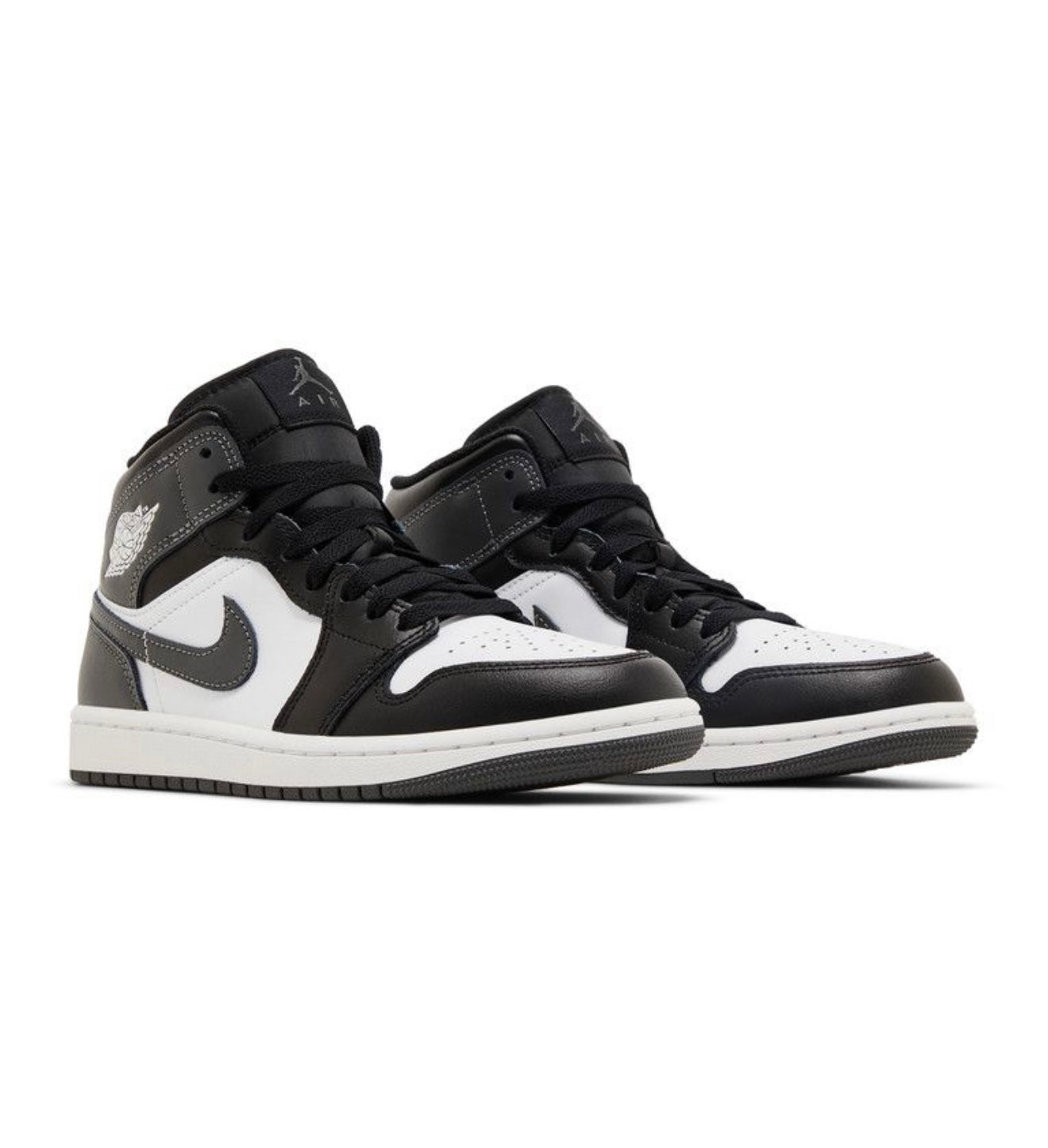 Jordan 1 Mid Black White Iron Grey
