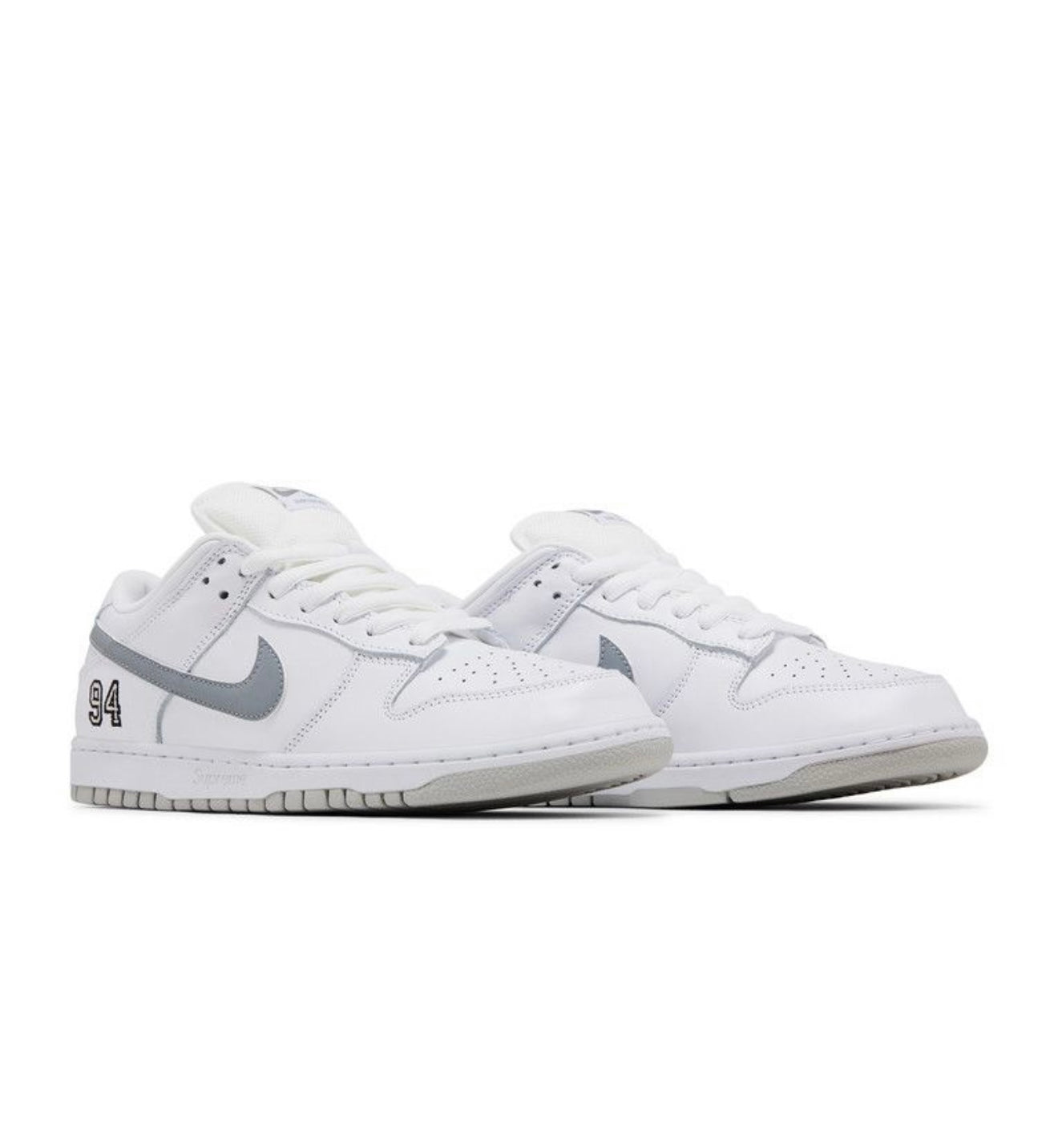 Nike SB Dunk Low Supreme 94 White Metallic Silver