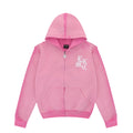 LUKAMACHAIN ​​Distressed Zip Hoodie Pink