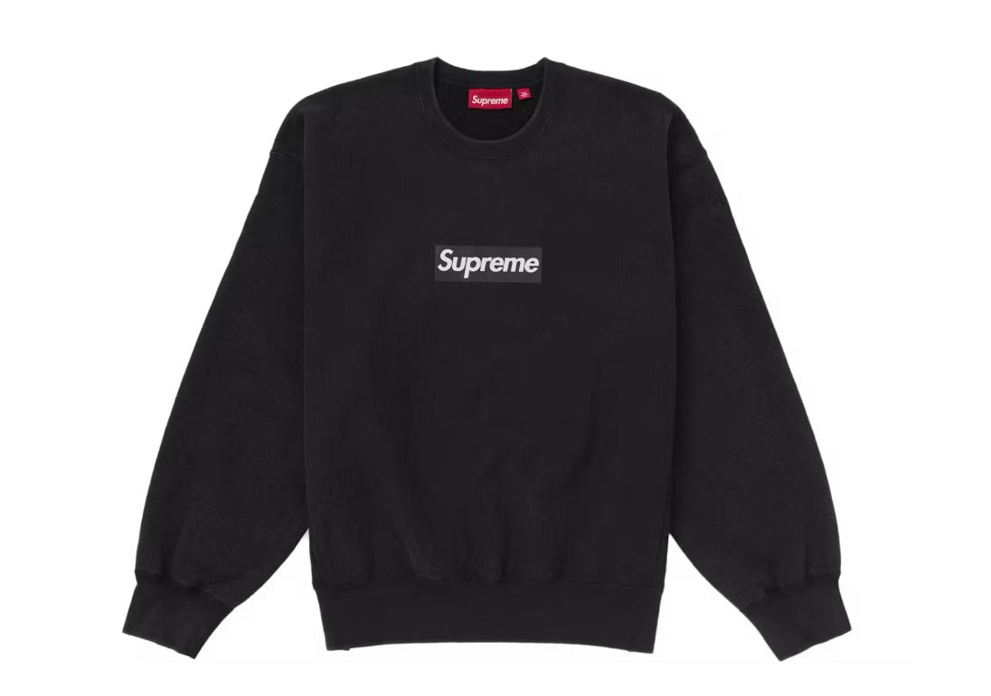 Supreme Washed Box Logo Crewneck Black