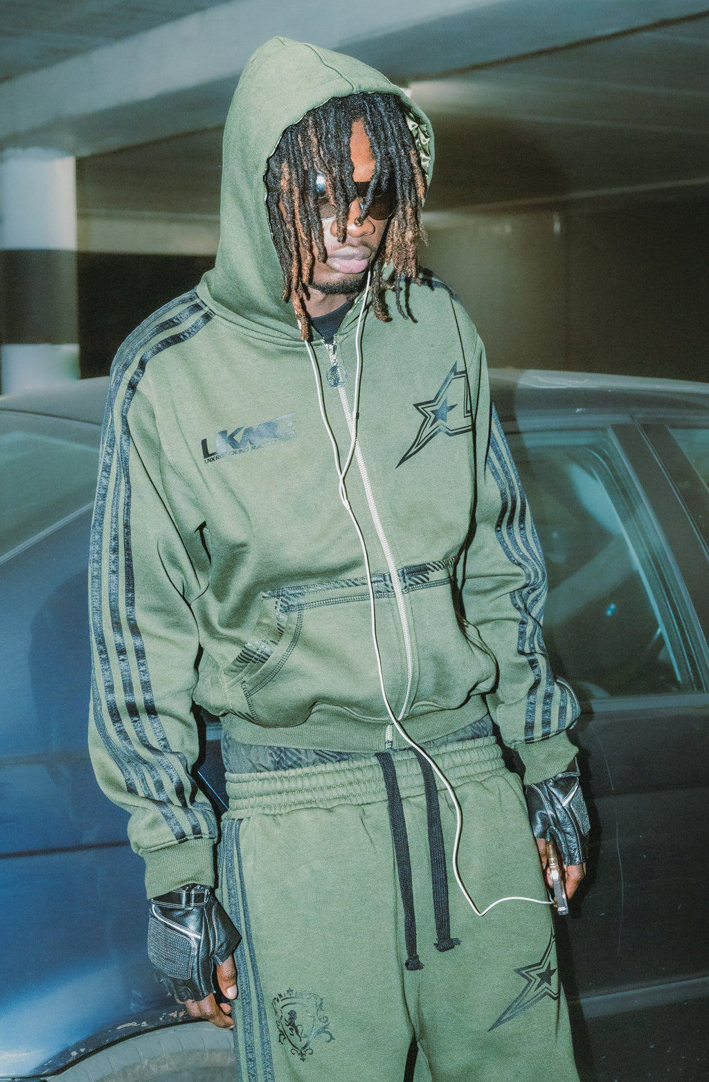 JOGGER STRIPED - ARMY GREEN