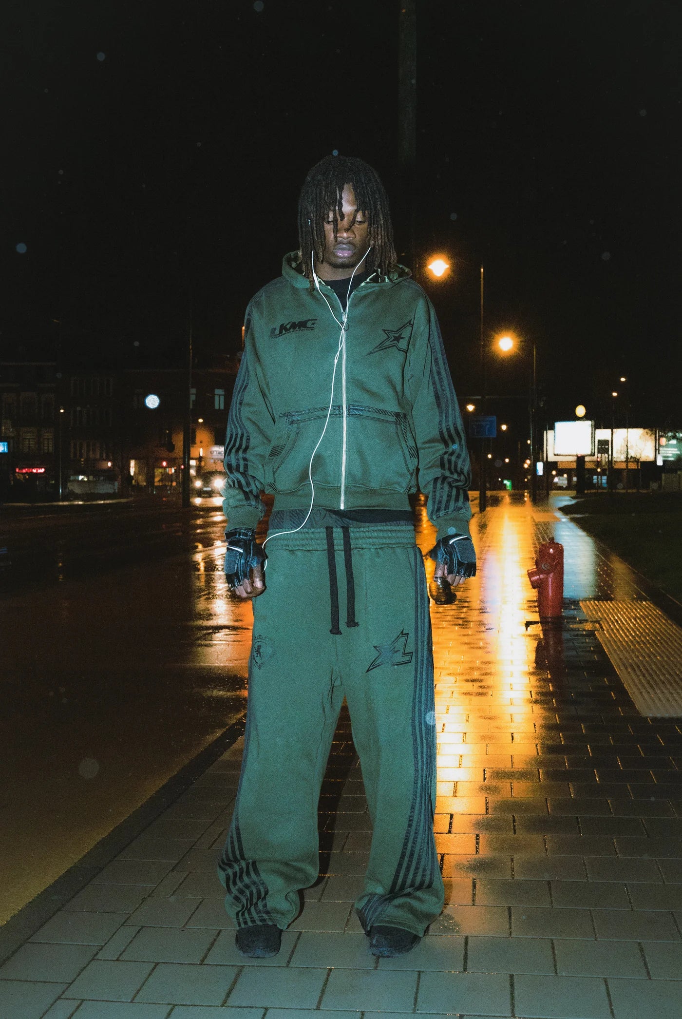 JOGGER STRIPED - ARMY GREEN