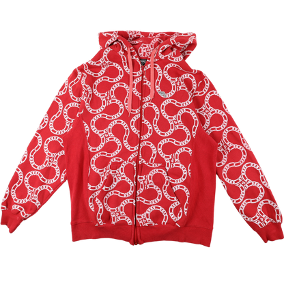 Chain Red Zipper Hoodie