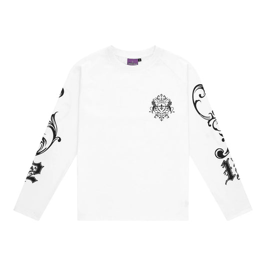LUKAMACHAIN ​​Longsleeve White - Ancient Flower