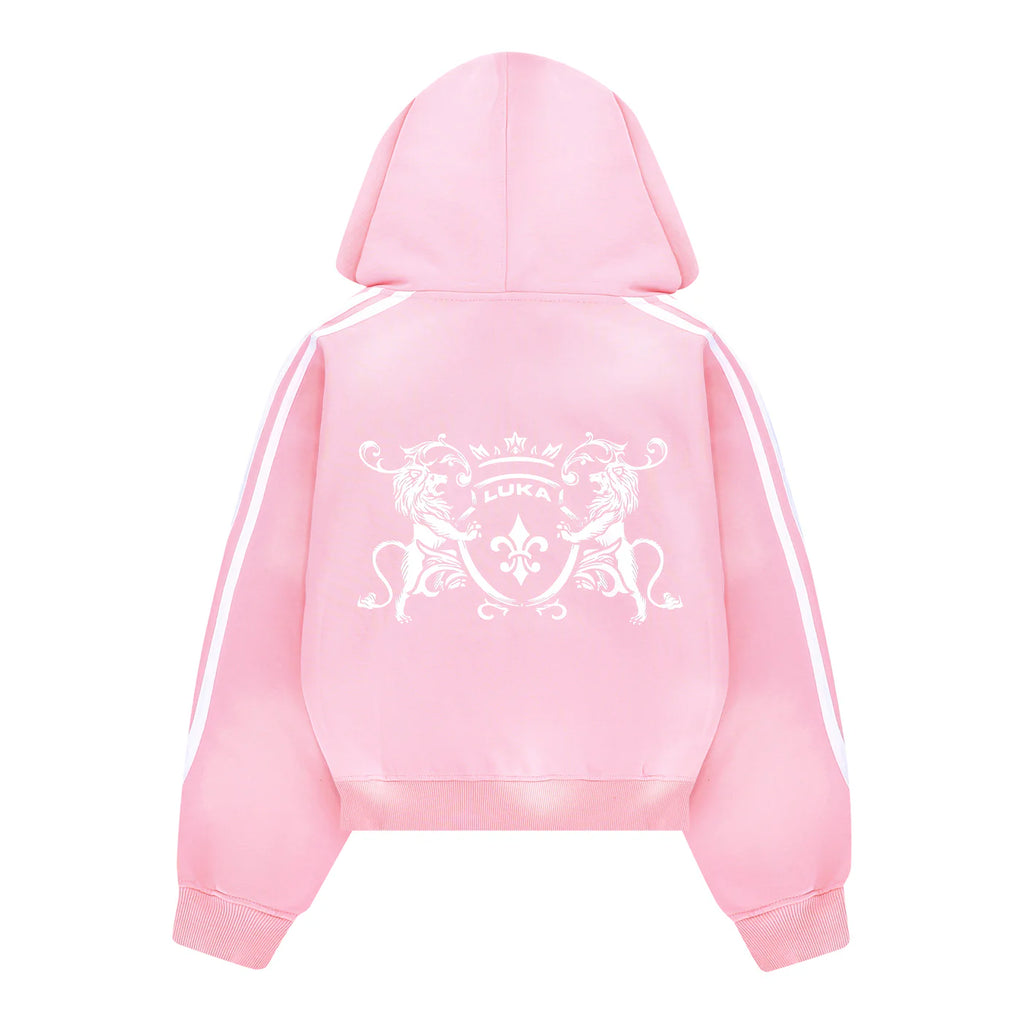 ZIP HOODIE STRIPED - PINK
