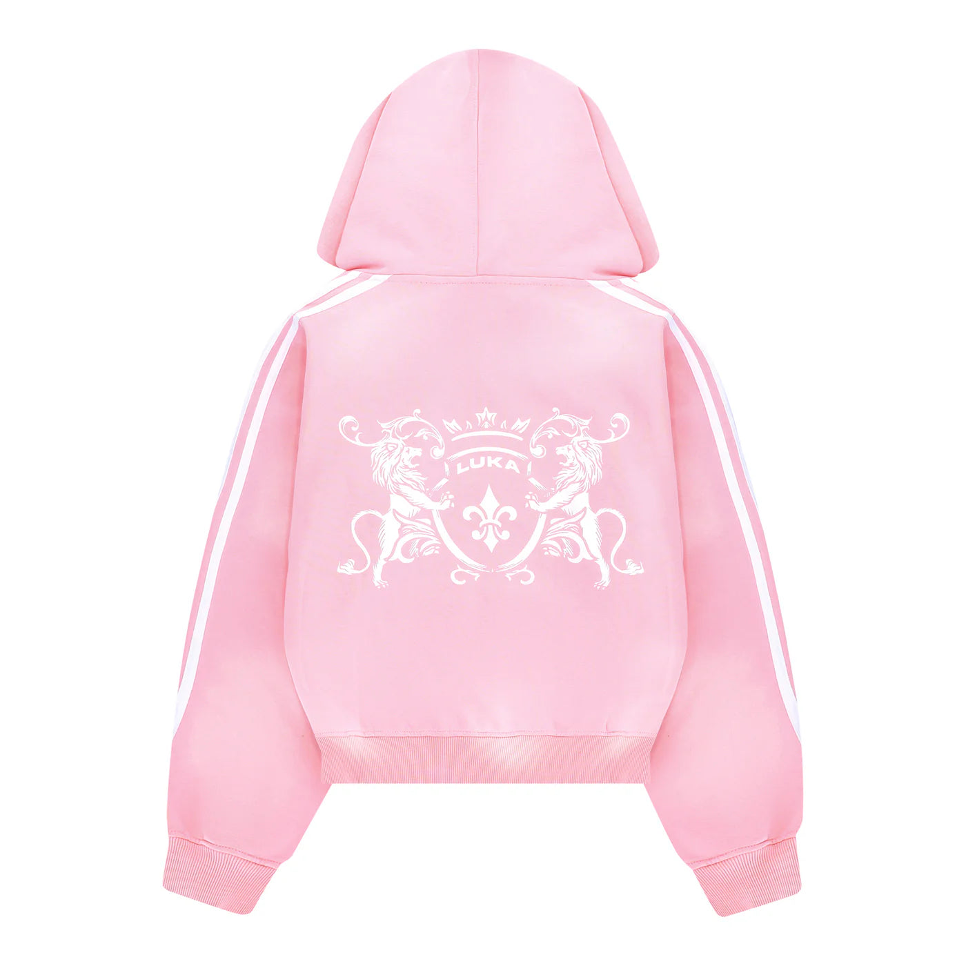 ZIP HOODIE STRIPED - PINK